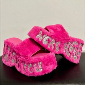 Dolls Kill x Delia's Jetset Jealousy Platform Sandals Pink New in box